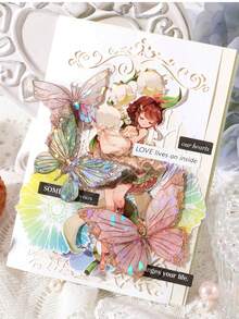 20pcs/Pack 3D Holographic Butterfly Stickers For Scrapbooking, DIY Decoration - Multicolor - View 4