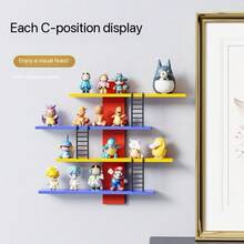 Stackable Premium Display Shelves, No Drilling Required, Doll/Figure Storage & Display Rack, Multifunctional Vanity Organizer Vertical Tray Rack, Home Decor Display Shelf - Multicolor - View 5