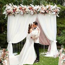 Wedding Arch Backdrop Stand Square 6.6FTx6.6FT Gold Metal Balloon Arch Stand Garden Arbor Backdrop Frame For Wedding Birthday Party BabyShower Photo Booth Background Decoration - Raise the Price - View 5