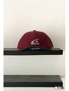 1顶软顶平沿复古男女通用可折叠帽檐撞色棒球帽，四季皆宜工装短帽檐字母刺绣按扣帽，复古滑板嬉皮风 - OSCAPS拼色棒球帽 - 查看 13