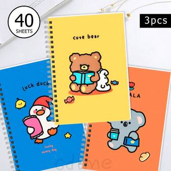 GDTME Mini Notepads, Inspirational, Animal Pattern Kids Wooden Pencils Set With Rubber Eraser For Party Bag Fillers Favor, For School Office Home Travel Present Supplies