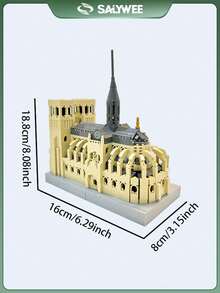 SALYWEE Legendary European Landmarks 950+Pcs Building Blocks – Big Ben, Colosseum, Eiffel Tower, Cathedral, Magic Castle & School – Ideal Birthday Gift & Desk Ornament - Multicolor - View 7