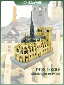 SALYWEE Legendary European Landmarks 950+Pcs Building Blocks – Big Ben, Colosseum, Eiffel Tower, Cathedral, Magic Castle & School – Ideal Birthday Gift & Desk Ornament - Multicolor - View 12