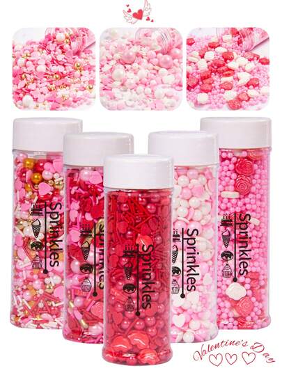 120克/4.23盎司，100克/3.53盎司食用闪光糖粒，适用于烘焙蛋糕、马卡龙、纸杯蛋糕、华夫饼、甜甜圈、棒棒糖和派对装饰，适用于情人节、妇女节、母亲节。