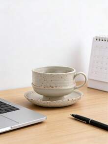 1pc / 2pcs Handmade Ceramic Coffee Cup And Saucer Set (2PCS) - Artisan Pottery Mugs For Tea/Latte (Assorted Glazes) Assorted Unique Glaze Finishes Dishwasher-Friendly Versatile For Coffee/Tea/Latte Scandinavian Afternoon Tea & Breakfast Cups – Back-To-School Season - 彩色 - 查看 7