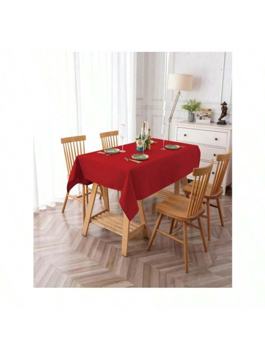 mantel rectangular color rojo de alta durabilidad de 140cm*140cm