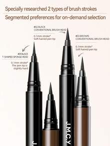 J.M.C.Y 防水、防汗、防晕染液体眼线笔，细笔尖，适合初学者 - #01 Black sponge head‌ - 查看 4