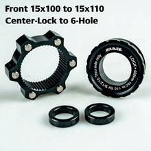 ZRACE 1 件装户外运动自行车中锁花鼓 Boost 适配器，15x100 转 15x110，12x142 转 12x148，6 孔中锁 - 黑色 - 查看 6