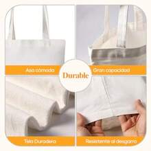 CZ 20PCS Bolsas Tote Bag manta 40 * 35 cm Bolsas de Compras Reutilizables Bolsas de Manta con Asa Bolsas Tote Bag para pintar Bolsas de Lona para el Trabajo Viajes Compras Durable y Ligeras 8764 - como en la foto - Ver 6
