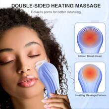 5 Modes Silicone Face Scrubber Waterproof Face Scrubber Exfoliator For Men And Women Rechargeable Electric Facial Cleansing Brush For Deep Cleansing Exfoliating Massage Blue - 藍色 - 查看 6