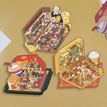 DIY 3 Dシールシーン3セット ハウスシール食品モチーフキャラクターシーンシール女の子大人のストレス解消 (3セット 食品) - 3 - チェックする 2
