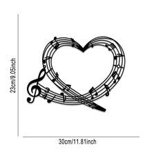 1件圣诞房间装饰音符心形墙饰，铁艺高音谱号壁挂，优雅农舍金属装饰，适用于卧室、客厅、厨房、门廊、办公室，创意礼物，适合圣诞节、情人节、感恩节、复活节、乔迁之喜 - 黑色 - 查看 4