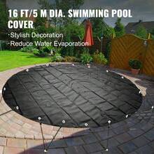 Cubierta redonda para piscina enterrada de PVC de 4,8 m de diámetro: protección duradera para piscina mejorada - Negro - Ver 5