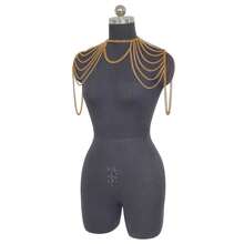 1pc Sexy Multi-Layer Metal Tassel Body Chain, Suitable For Women's Daily Or Party Wear - Gold - View 5