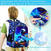 3pcs/Set Kids Backpack, 16 Inch Boys School Bag, Preschool Kindergarten Backpack - Astronaut Spaceship - Backpack - View 8