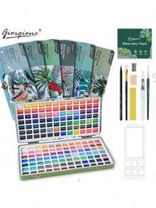 50/72/90/100/128/168 Colors Solid Watercolor Paint Set - Metal Box Watercolor Paints Art Supplies - Back To School, New Year Gift, Art Supplies - Solid Watercolor Paint Set - View 3