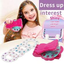一套儿童钻石发饰模具DIY套装，儿童装扮发饰玩具，钻石饰品美发造型工具，璀璨系列，配有精美造型工具，生日/万圣节/圣诞节/感恩节女孩礼物