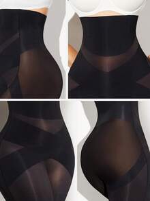 1 Quần định hình eo cao, dáng chữ thập, kiểm soát bụng, nâng mông liền mạch, quần lót định hình bụng phẳng, quần lót bó sát, quần lót định hình eo - màu đen - Xem 12