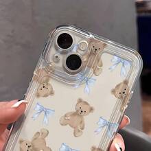 Funda de Teléfono Única 1 Funda de Teléfono con Lazo Azul y Oso, Alta Transparencia con Sensación Cómoda, Protege Eficazmente Tu Teléfono de Caídas e Impactos. Compatible con múltiples modelos de , incluyendo 17/16/15/14/13/12/11 Pro Max, un regalo de cumpleaños popular para amigos o ajuste delgado para uso diario. - 1 pieza - Ver 5