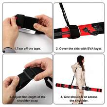 1pc Adjustable Ski Carrier Strap - Portable Ski Shoulder Sling For Easy Transport, Winter Sports Ski Board Bag Accessory, Comfort Padding, Secure Buckle System - For Skiers & Snowboarders - Perfect For Winter Sports & Travel