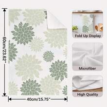 2pcs Simple Daily Green Geometric Petal "Sweet Home" Pattern Kitchen Towels, Soft Polyester Material Dish Cloths, Suitable For Kitchen Decor, Kitchen Cleaning, Holiday Party Decoration, Kitchen & Bathroom Essentials, Home Decor, Housewarming Gift - Multicolor - View 5