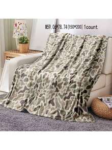 Camouflage Pattern Blanket, Soft Lightweight Throw Blanket, Air-Conditioned Room Blanket, Warm Nap Blanket For Home Office Travel Camping Same Day Cooling Print Flannel Flower Soft Comfortable Warm Napping Throw Dino Blanket,Men Gift,Boyfriend Gift Christmas,Blanket Gifts - Multicolor - View 11