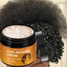 男女通用卷发定型霜 - 富含椰子油，持久防毛躁，打造弹力卷发，持久保湿，持久定型，适合波浪卷和卷发造型 - 橘色 - 查看 1