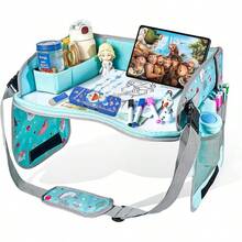 MOSNOW Bandeja para Asiento de Coche, Bandeja de Viaje para Niños, Mesa de Coche para Niños, con Bolsa de Almacenamiento, Plegable y con Almacenamiento, Imprescindible para Viajes en Coche y Avión - Rosa - Ver 10