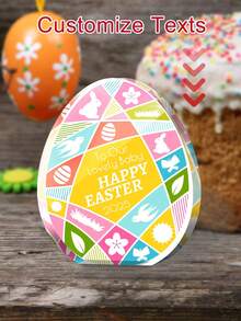1 buc. Decorațiune de birou acrilică personalizată cu ou de Paște, placă decorativă cu text personalizat pentru ou de Paște, decorațiune transparentă acrilică pentru ou de Paște cu text adăugat, cadou de Paște pentru copii, cadou de familie pentru cupluri, familie, copii și prieteni, decorațiune de birou pentru petrecerea de Paște, decorațiune de sărbători pentru casă, decorațiune comemorativă cu fotografie personalizabilă de Paște