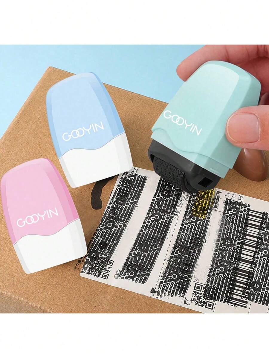 1pc Identity Protection Roller Seal, No Ink, For Identity Masking, Confidentiality Seal, Identity Theft Protection - Privacy And Address Blocker, Back To School Supplies - Multicolor - View 1