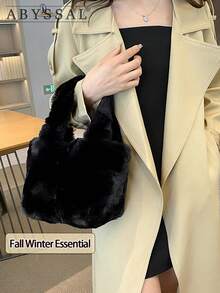 Y2K Retro Plush Faux Fur Shoulder Bag - Pink Leopard Print Fashion Statement Piece, Convertible Top Handle Crossbody Bag For Women,Y2K Aesthetic Fuzzy Leopard Handbag | Compact Spacious Underarm Shoulder Bag Taupe Brown - Everyday Essential ,New Arrival Hollow Out Totes Bags For Women Large Capacity Straw Woven Handbag Shoulder Bag Vintage Travel Beach Bag Shopping Pack Beach Bag School Bag, Back To School Backpack, Large Capacity, Laptop Compartment, Luggage Strap Design, Portable, Classic Suitable For Teen Girls Women Perfect For Back To School, First Day Of School, Middle School, High School, Outdoor The Christmas Season, Christmas Market Bag [US Local Warehouse] - Nhiều màu - Xem 9