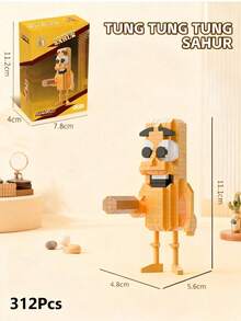 312pcs Cartoon Character Building Blocks Toy, Tralala Tralala, Lili Lala, Boneka Ambarama Character Building Blocks Toy, Gift For Party - Multicolor - View 2