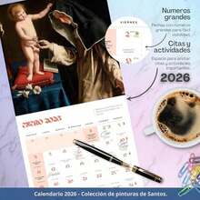 Calendario 2026 - Calendario de Pared Católico | Engrapado - Enero a Diciembre 2026 | Con Pinturas de de la Época del Renacimiento y Barroco | 2026 Wall Calendar | Calendarios con Planeador Mensual | Sendas(Catolico) - Multicolor - Ver 2