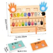2-In-1 Early Education Numeric Teaching Aids, Bead Counting Math Learning Finger Counting Toys, Children's Educational Toys