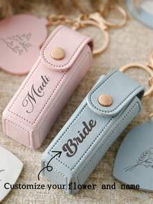 Customized Name Lipstick Holder Keychain, Personalized Lipstick Holder Keychain, Lipstick Case With Mirror, Customized Name Lipstick Holder Pouch, Bridesmaid Gift, Valentine's Day Gift, Birthday Gift, Mother's Day Gift - Multicolor - View 3
