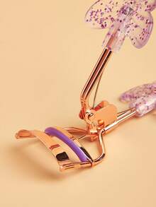 Transparent Butterfly Glitter Eyelash Curler Gift Set - Rose Gold Luxury Curler, Easy Press, Painless Curl, Long-Lasting Sunflower Lash Shaping, Makeup Artist Recommended Tool, Ideal Dreamy Makeup Gift For Women - Mauve Purple - View 2