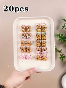 10/20pcs Kids Hair Scrunchies, Girls Claw Clips Hair Ties Hair Accessories - Multicolor - View 9