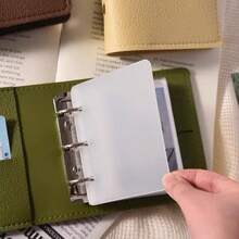 25页迷你仿皮口袋相册，3英寸透明照片卡册，高级多功能A5照片卡册，便携式照片收纳册，适用于偶像照片、明星照片和情侣照片，办公用品，学习用品，情人节礼物，生日礼物 - 彩色 - 查看 6