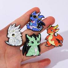 1/13 Pcs Personalized Fashion Cartoon Brooch Set Classic Dragon Enamel Pin Backpack Clothing Jewelry Metal Badge Accessories A Gift For Friends