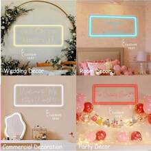 Individuelle Neon-Hochzeitsdekorationen, Raumdekoration, USB-gravierte Neonlichter, individuelle Neonlichter für die Schulanfang-Saison und den Muttertag, personalisierte LED-Neonlichter, geeignet für Wände, kommerzielle Bars, Heimgeschäfte und Schlafzimmerdekorationen. Heimdekoration - 47,5 cm x 23,5 cm großes Rechteck - Übersicht 6