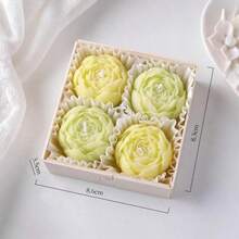 4pcs Valentine's Day Rose Aromatherapy Candles, Romantic Gift DIY Companion Gift, High Quality Soy Wax Handmade, Smoke Free With Aroma Candles, Perfect For Lover's Restaurant Decoration, Table Decoration, Party Scene Decoration, Candlelight Dinner Desktop Decoration, Home Decoration, Birthday Party, Companion Gift, Birthday Candles - Multicolor - View 12