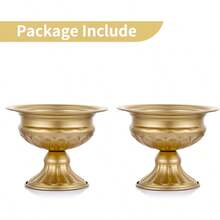 CZ Nuptio - Jarrón de 2 mini tamaño de metal para decoración de bodas fiestas jarrón de 12 6 cm de alto para ceremonia de aniversario 8764 - Dorado - Ver 6