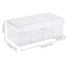 1pc Transparent Dust-Proof Makeup Storage Box, Large Capacity Makeup Sponge Holder, Makeup Organizer For Blush, Eyebrow Pencil,Makeup Bag,Travel Essential - Clear - View 2