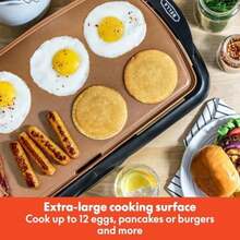 BELLA - Plancha de cerámica de cobre TI, revestimiento antiadherente Healthy- para limpieza sin complicaciones, gran superficie de cocción sumergible, 10 x 16 pulgadas, cobre/negro(Cobre 10 x 20") - Multicolor - Ver 6