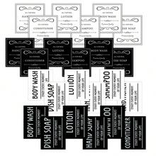 6 PCS White Black Waterproof Soap Dispenser Labels Bathroom Body Wash Shampoo Conditioner Bottle Stickers Lotion Sticker - Multicolor - View 10