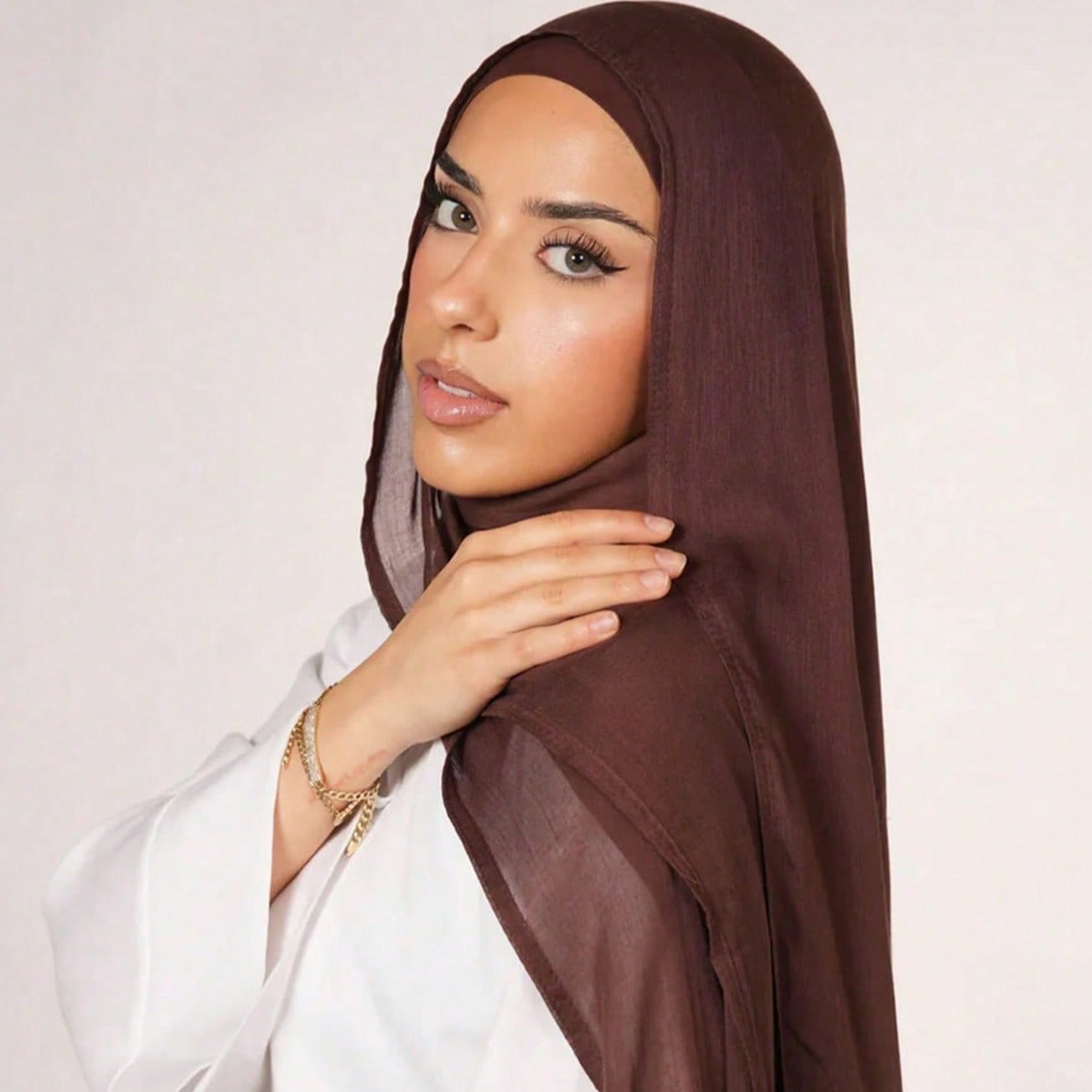 Pieza Pañuelo de cabeza de unicolor de viscosa para mujer, diadema ancha y suave, pañuelo hiyab versátil y protector solar, adecuado para uso diari