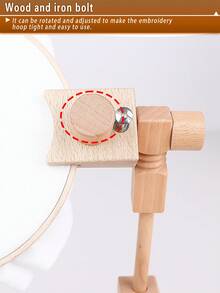 1 buah Bingkai Bordir Portabel Meja Aprikot, Terbuat dari Kayu Beech Premium, Bahan Kayu Solid, Multifungsi, Dapat Diputar, Dudukan Jahitan Silang Tangan DIY, Rak Penahan Bordir Jarum Tusuk, Mudah Dirakit, Nyaman Digunakan, Sudut yang Dapat Diatur untuk Bordir, Termasuk 1 Lingkaran Bordir - Aprikot - View 7