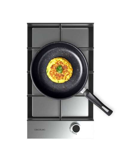 Cecotec Plaque de Cuisson à Gaz 1 Feu Bolero -SQUAD- G 1400F Inox, 3,4kW, Design Élégant, Acier Inoxydable -durable-, Cuisinière Idéale pour Petites Cuisines, Grilles en Fonte Robustes, Brûleur WOK Triple Couronne pour Cuisson Intense, Allumage Électronique Facile,  Avancée avec Coupure Automatique du Gaz, Accessoire de Conversion Gaz Butane Inclus, Flexibilité et  pour une Cuisine Moderne et Efficace