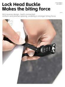 WEST BIKING 可调节扎带锁 自行车密码锁 摩托车头盔锁 防盗便携式钢丝锁