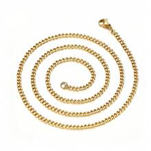 Women Long Necklaces - Gold 0-shaped Chain, 2mm, 51cm/073 - View 3